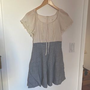 Cute summer cream and blue dress